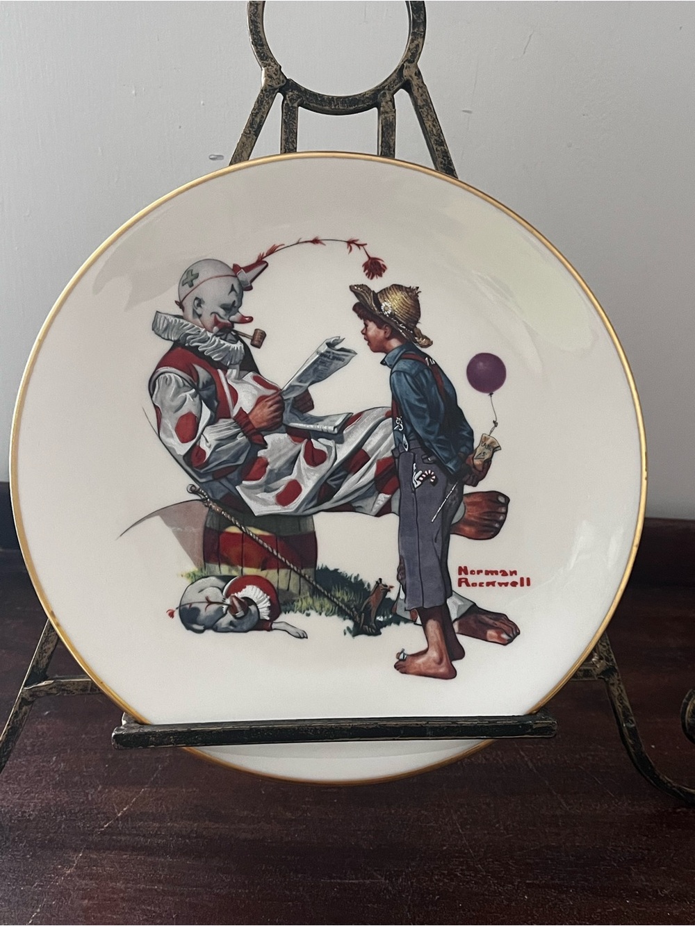 Vintage Norman Rockwell Danbury Mint Fine China Circus Clown Dinner Plate